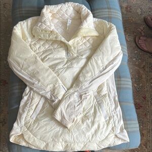 Lululemon Cream Puffer Jacket with Quilted Texture